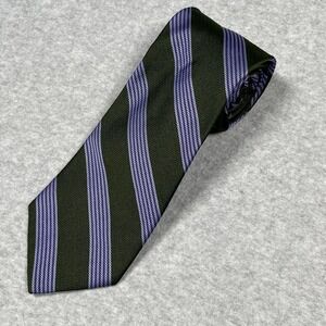 Brooks Brothers Basic Mens Tie‎ Pure Silk Green Purple Striped USA Golden Fleece